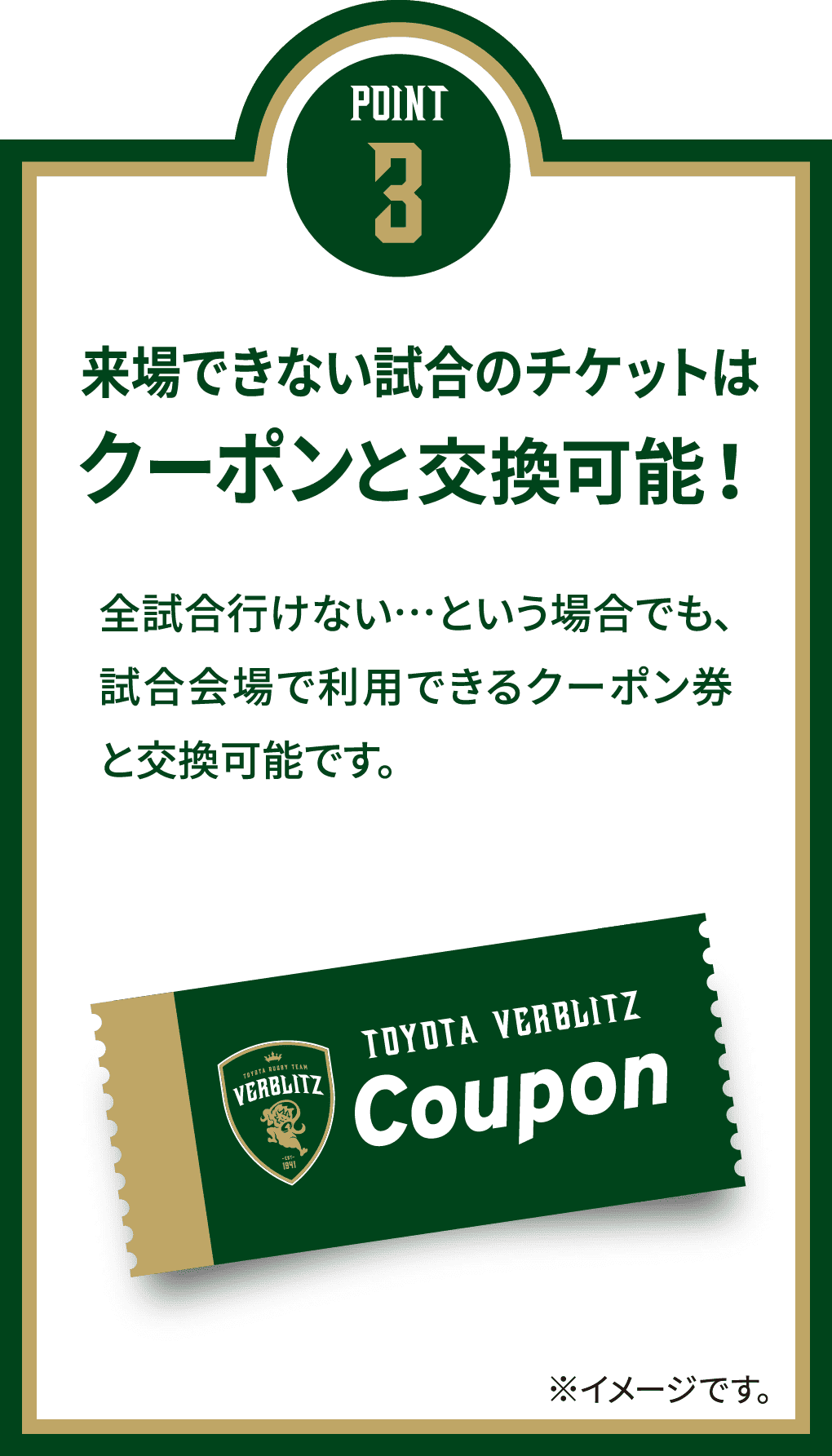 来場できない試合のチケットはクーポンと交換可能！